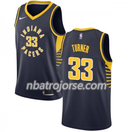 Män Indiana Pacers Tröja Myles Turner 33 Nike 2017-18 Navy Swingman